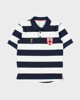 Vintage England 2010 Fifa World Cup Brasil Striped Short Sleeve Football Polo Shirt - M