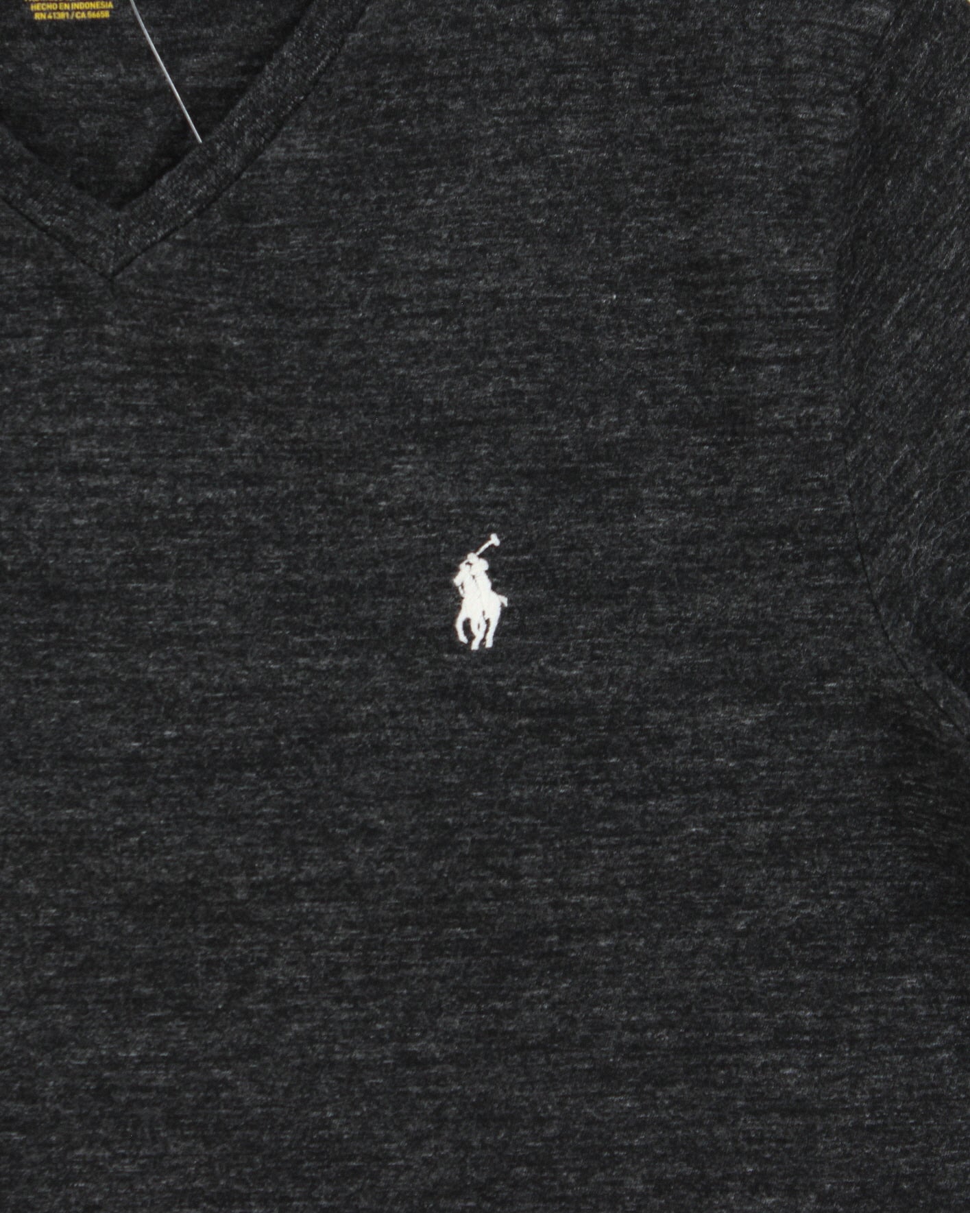 Vintage Polo Ralph Lauren Grey Marl V-Neck T-Shirt - M