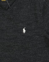 Vintage Polo Ralph Lauren Grey Marl V-Neck T-Shirt - M