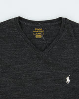 Vintage Polo Ralph Lauren Grey Marl V-Neck T-Shirt - M
