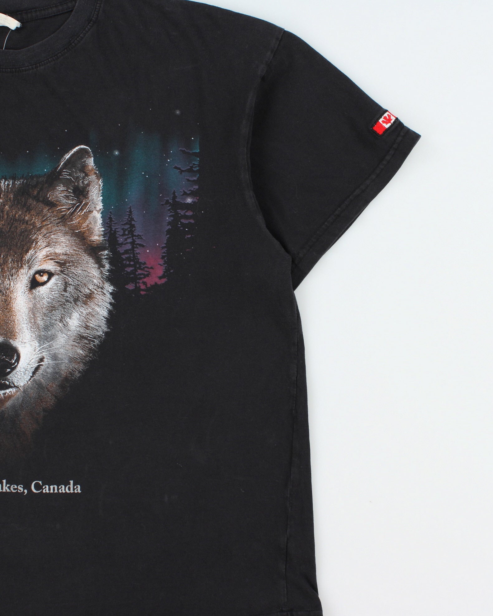 Vintage 1990s Waterton Lakes Canada Heavyweight Wolf Crewneck T-Shirt - XL