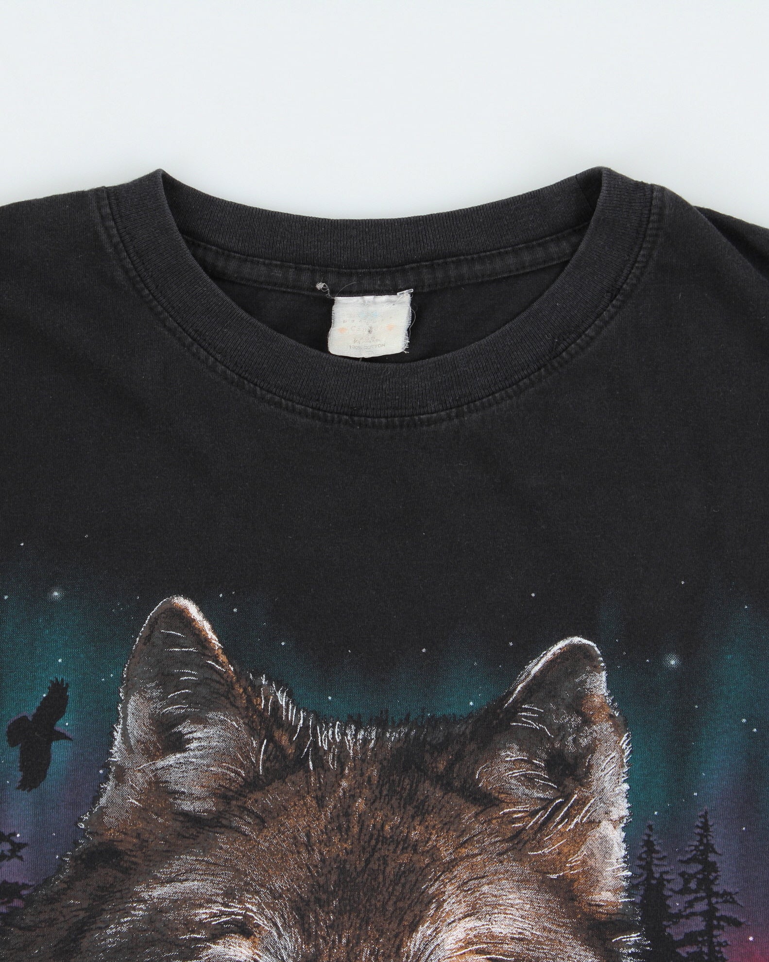Vintage 1990s Waterton Lakes Canada Heavyweight Wolf Crewneck T-Shirt - XL