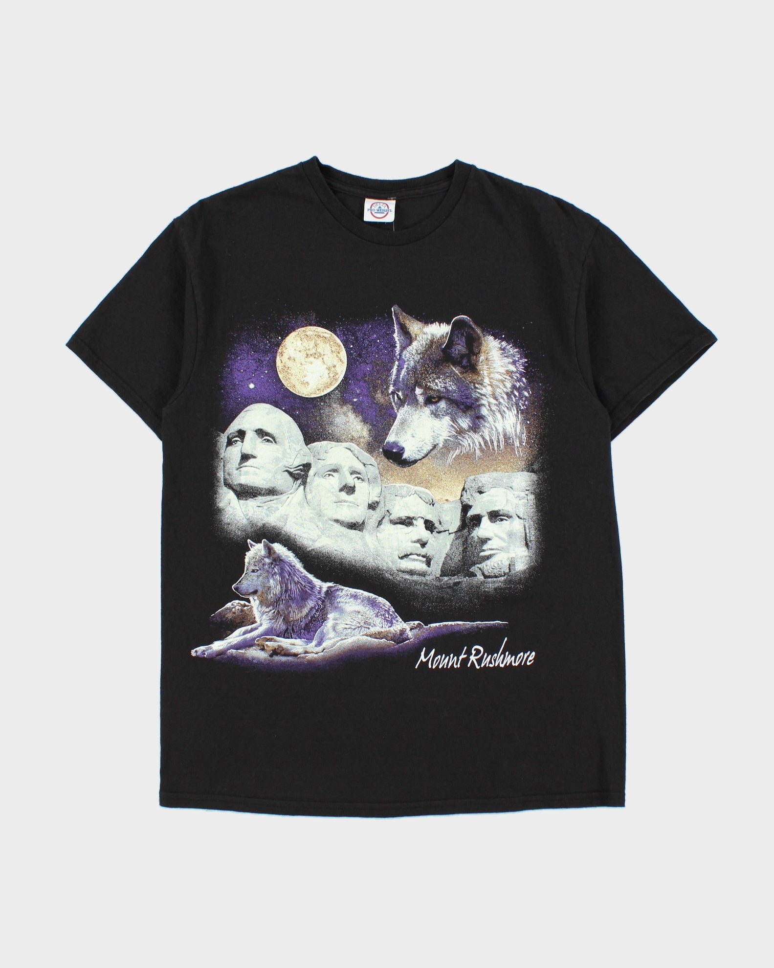 Vintage Y2K 00s Mount Rushmore Graphic Delta Pro Weight Crewneck T-Shirt - M