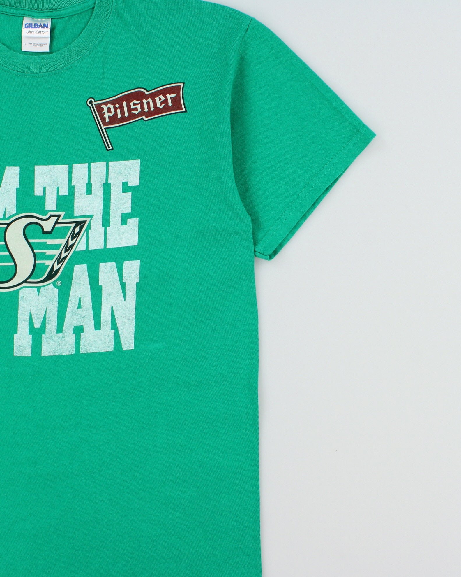 Vintage Y2K 00s Saskatchewan Rough Riders CFL Pilsner Heavyweight Gildan Crewneck T-Shirt - L