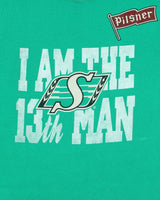 Vintage Y2K 00s Saskatchewan Rough Riders CFL Pilsner Heavyweight Gildan Crewneck T-Shirt - L