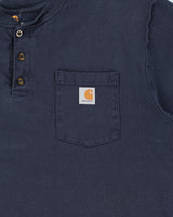 Vintage Carhartt Navy Dearborn Heavyweight Original Fit Henley Pocket T-Shirt - XL