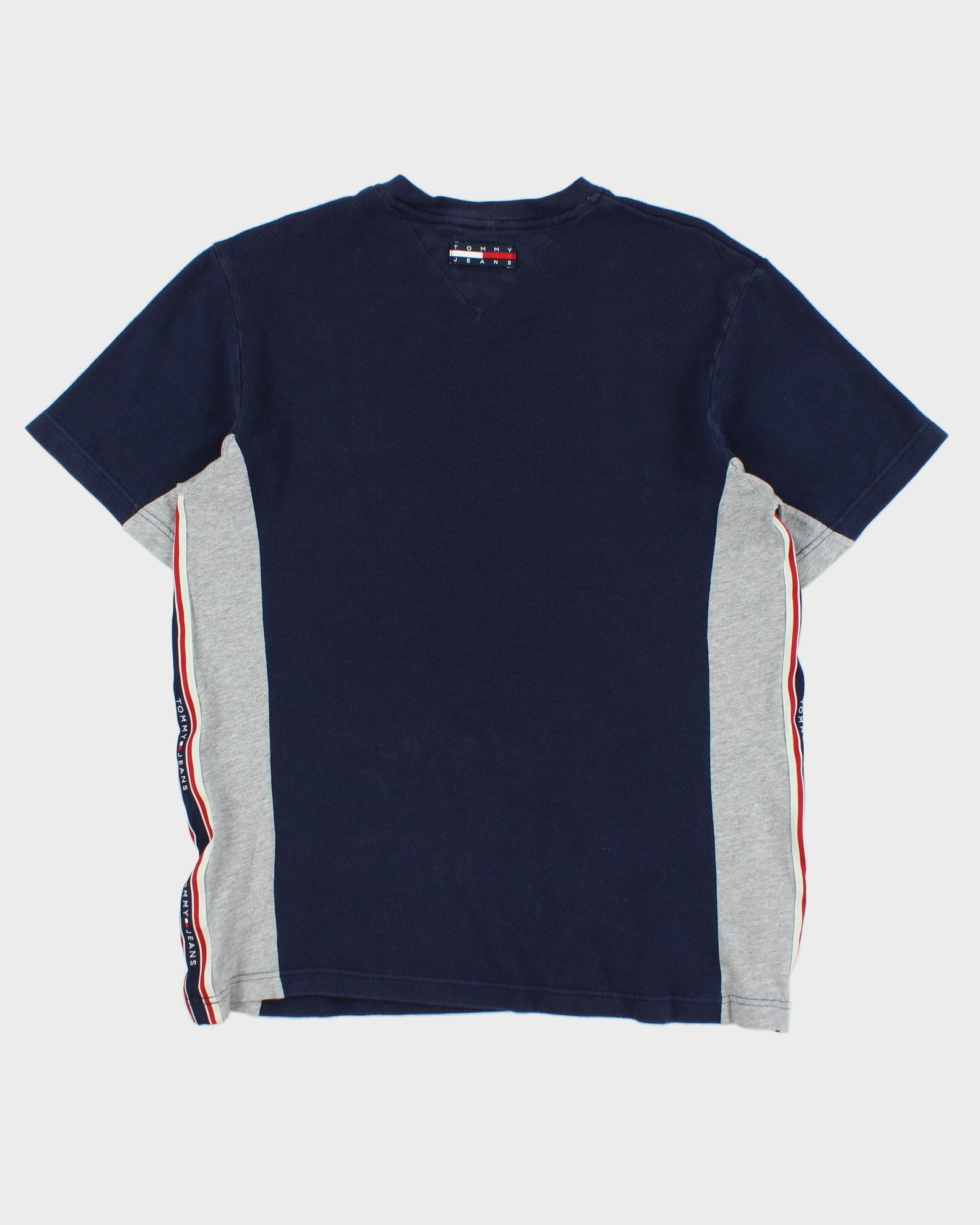 Vintage 2002 Y2K Tommy Jeans Heavyweight Tape V-Neck Waffle T-Shirt - S