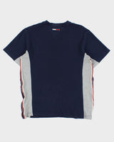 Vintage 2002 Y2K Tommy Jeans Heavyweight Tape V-Neck Waffle T-Shirt - S