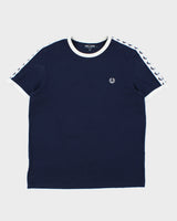 Vintage Fred Perry Navy Taped Classic Crewneck Ringer T-Shirt - L