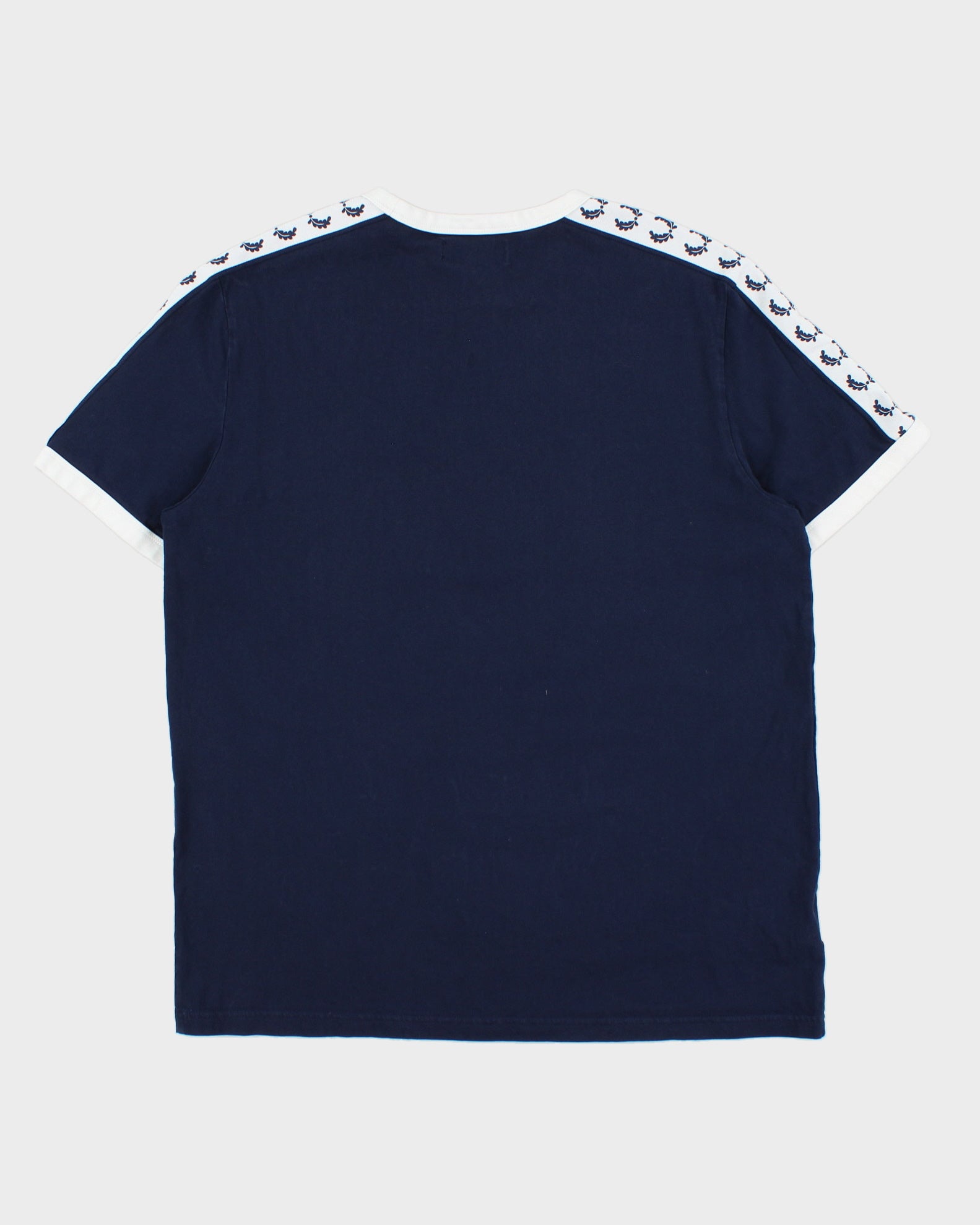 Vintage Fred Perry Navy Taped Classic Crewneck Ringer T-Shirt - L
