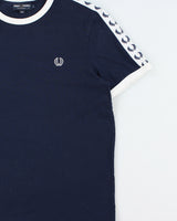 Vintage Fred Perry Navy Taped Classic Crewneck Ringer T-Shirt - L