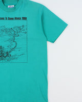 Vintage 1990 Mountains To Sound Heavyweight Hanes Single Stitch Made In USA Crewneck T-Shirt - L