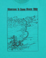 Vintage 1990 Mountains To Sound Heavyweight Hanes Single Stitch Made In USA Crewneck T-Shirt - L