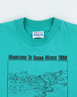 Vintage 1990 Mountains To Sound Heavyweight Hanes Single Stitch Made In USA Crewneck T-Shirt - L