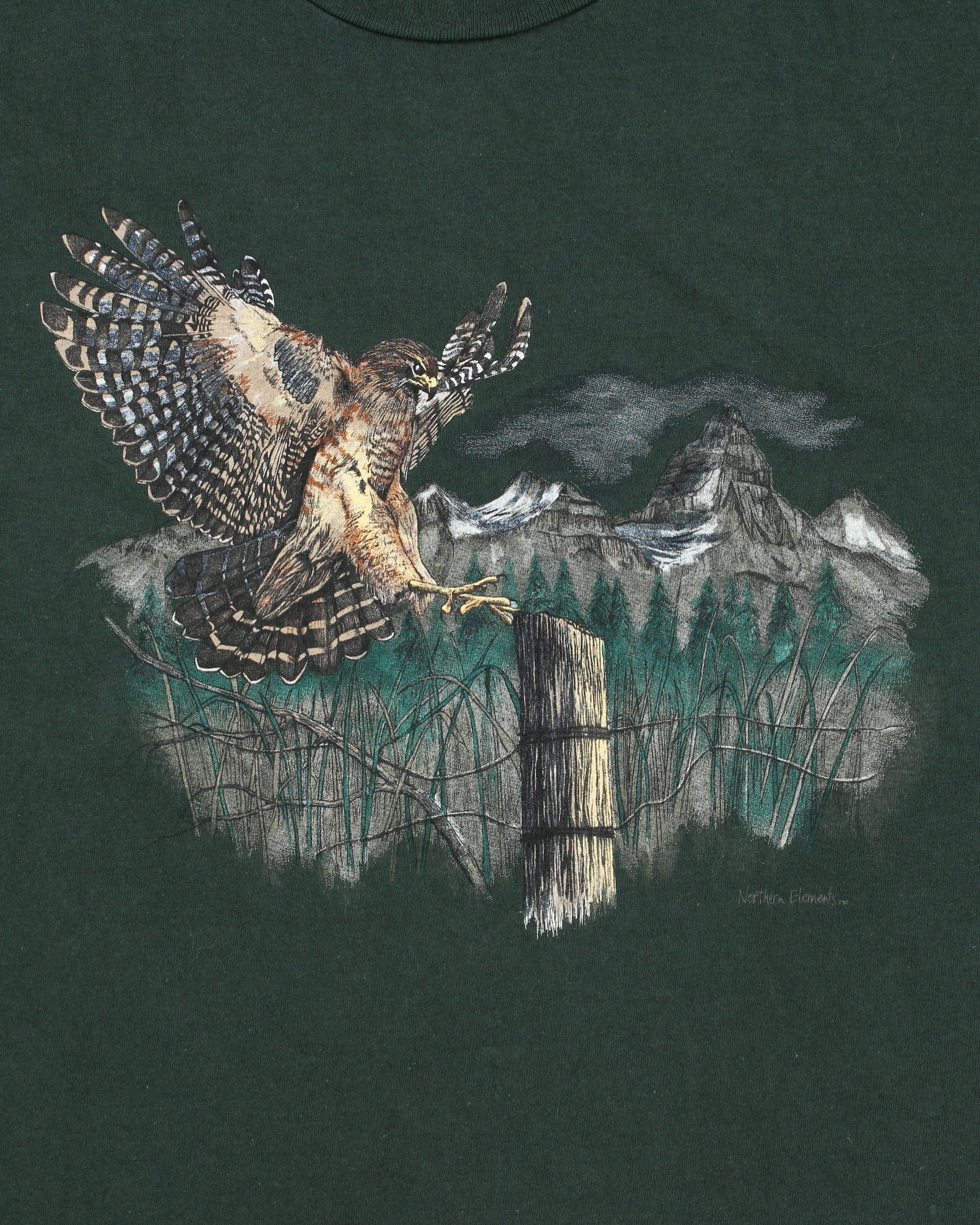 Vintage 1990s Northern Elements Heavyweight Eagle Single Stitch Made In Canada Crewneck T-Shirt - XXL