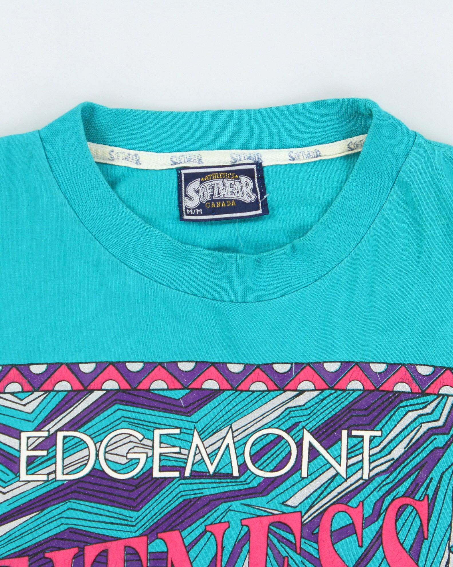 Vintage 1992 Edgemont Fitness Challenge Heavyweight Single Stitch Softwear Ath. Made In Canada Crewneck T-Shirt - M