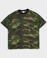 Vintage Y2K 00s Sarcee Fish &amp; Game Assoc. Woodland Camo Heavyweight AAA Crewneck T-Shirt - L