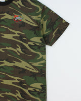 Vintage Y2K 00s Sarcee Fish &amp; Game Assoc. Woodland Camo Heavyweight AAA Crewneck T-Shirt - L