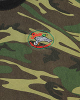 Vintage Y2K 00s Sarcee Fish &amp; Game Assoc. Woodland Camo Heavyweight AAA Crewneck T-Shirt - L