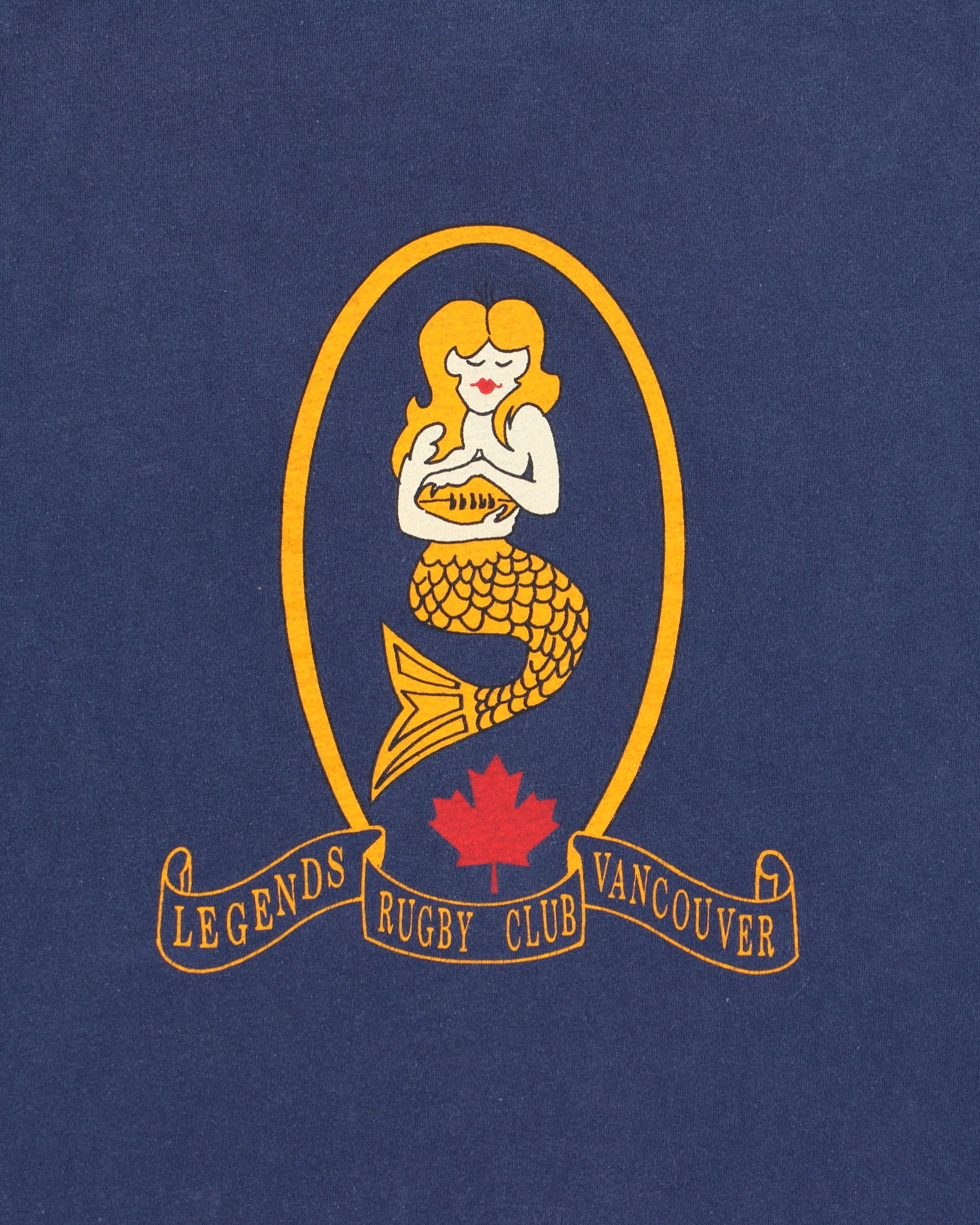 Vintage 1990s Legends Rugby Club Vancouver Navy Heavyweight Oneita Power Made In USA Single Stitch Crewneck T-Shirt - XL