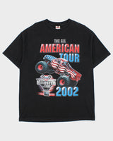 Vintage 2002 Monster Jam The All-American Tour Heavyweight AAA Crewneck T-Shirt - XL