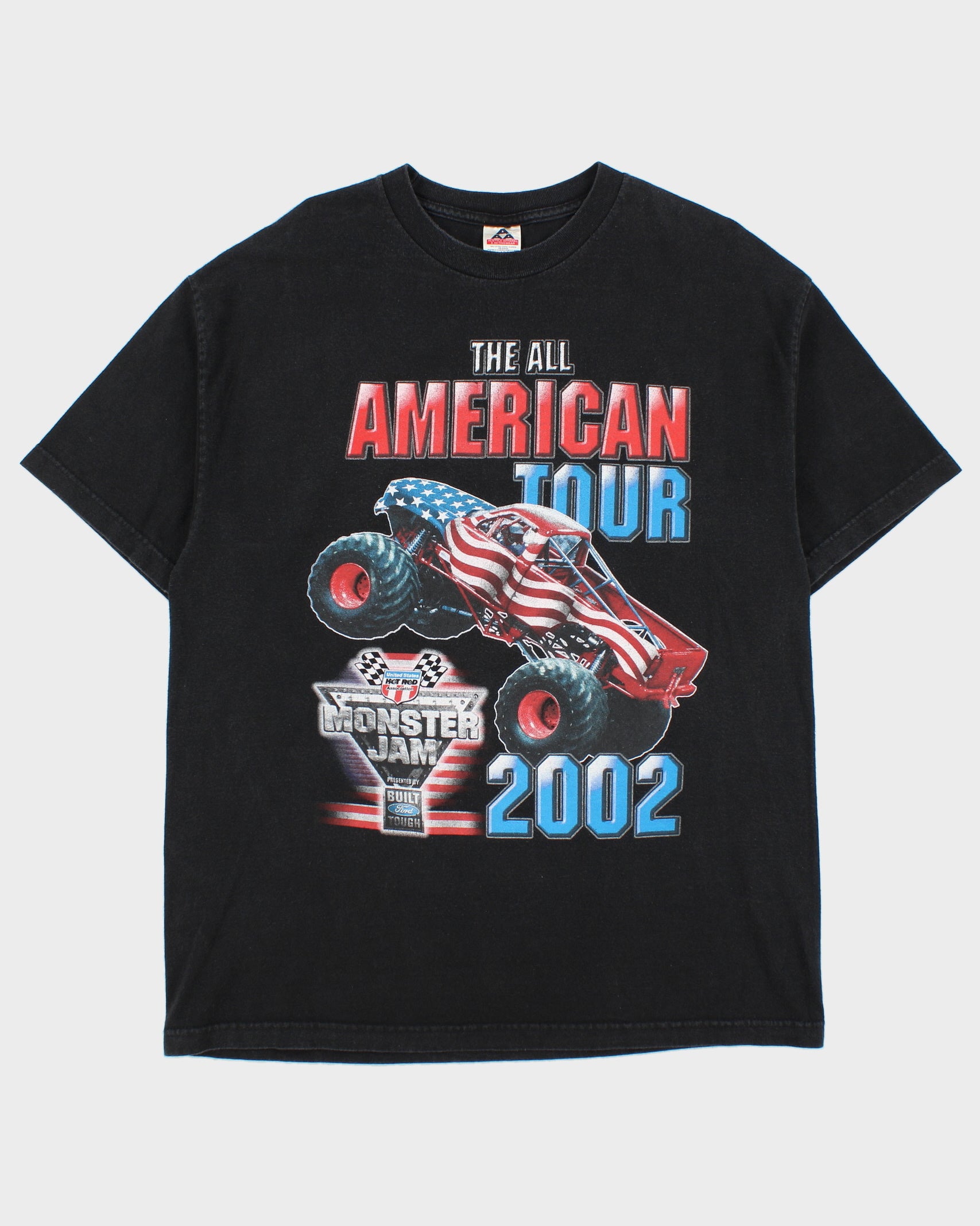 Vintage 2002 Monster Jam The All-American Tour Heavyweight AAA Crewneck T-Shirt - XL