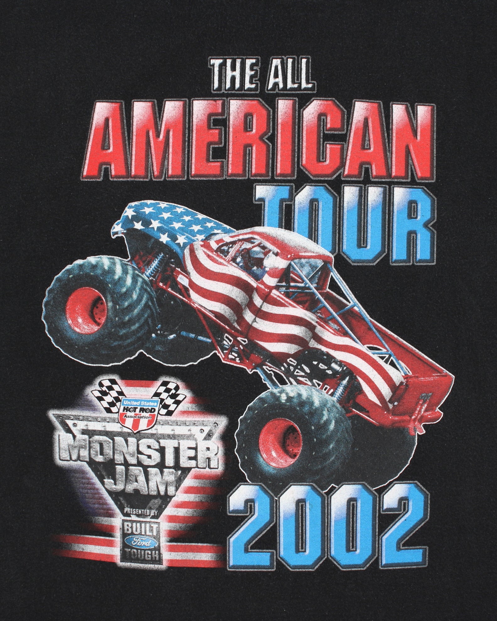 Vintage 2002 Monster Jam The All-American Tour Heavyweight AAA Crewneck T-Shirt - XL