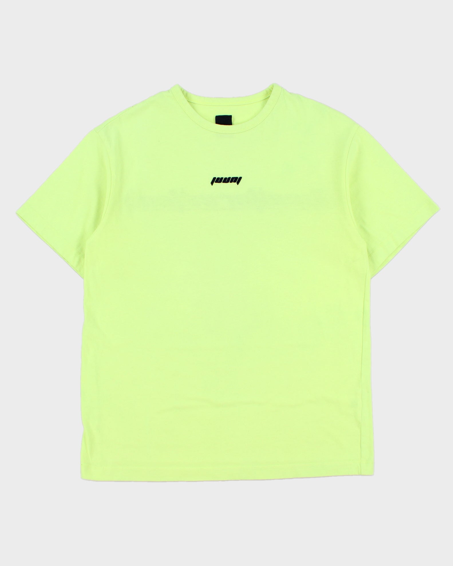Juun.J Heavyweight Volt Green 'The Altered Tech' Embroidered Crewneck T-Shirt - M
