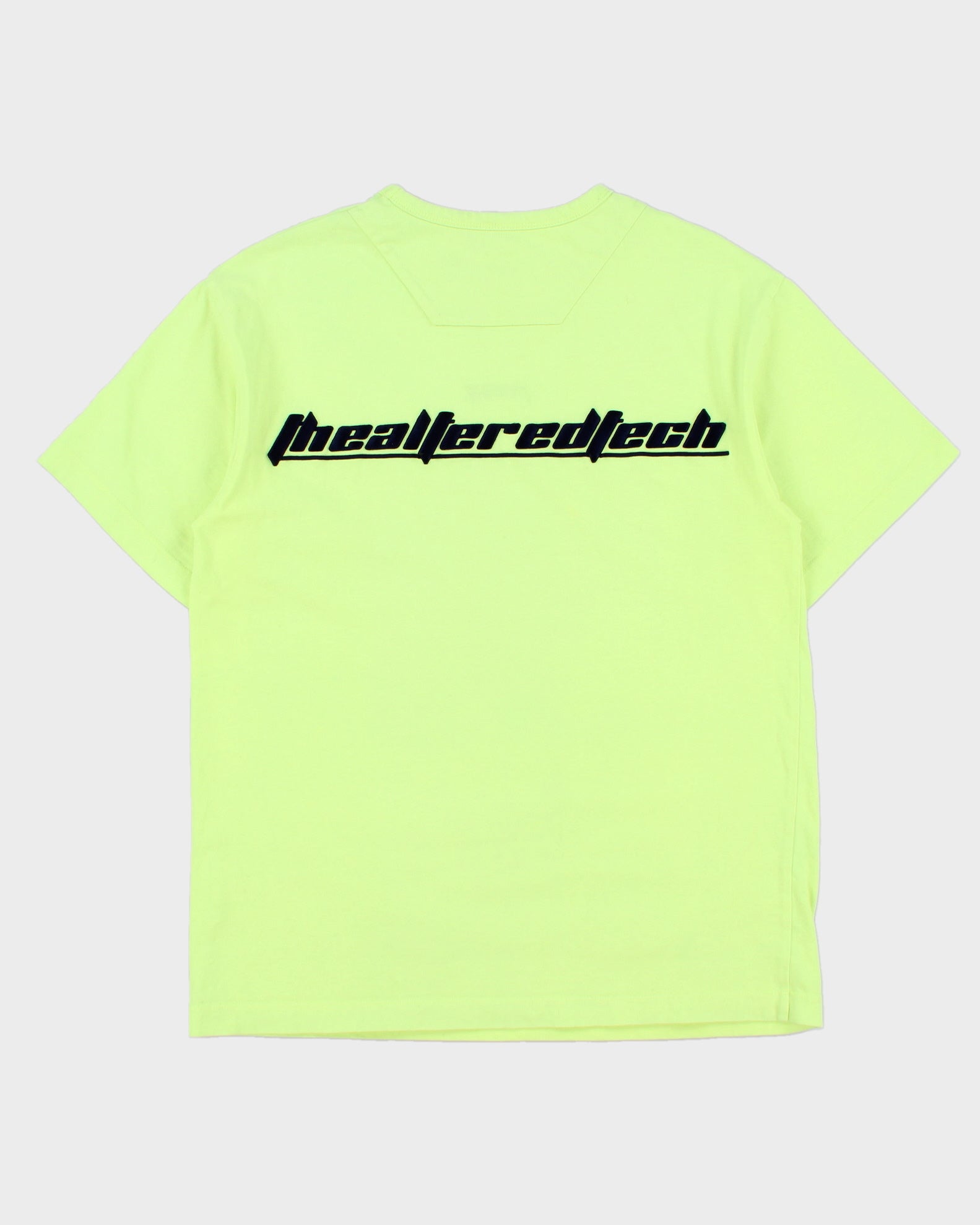 Juun.J Heavyweight Volt Green 'The Altered Tech' Embroidered Crewneck T-Shirt - M