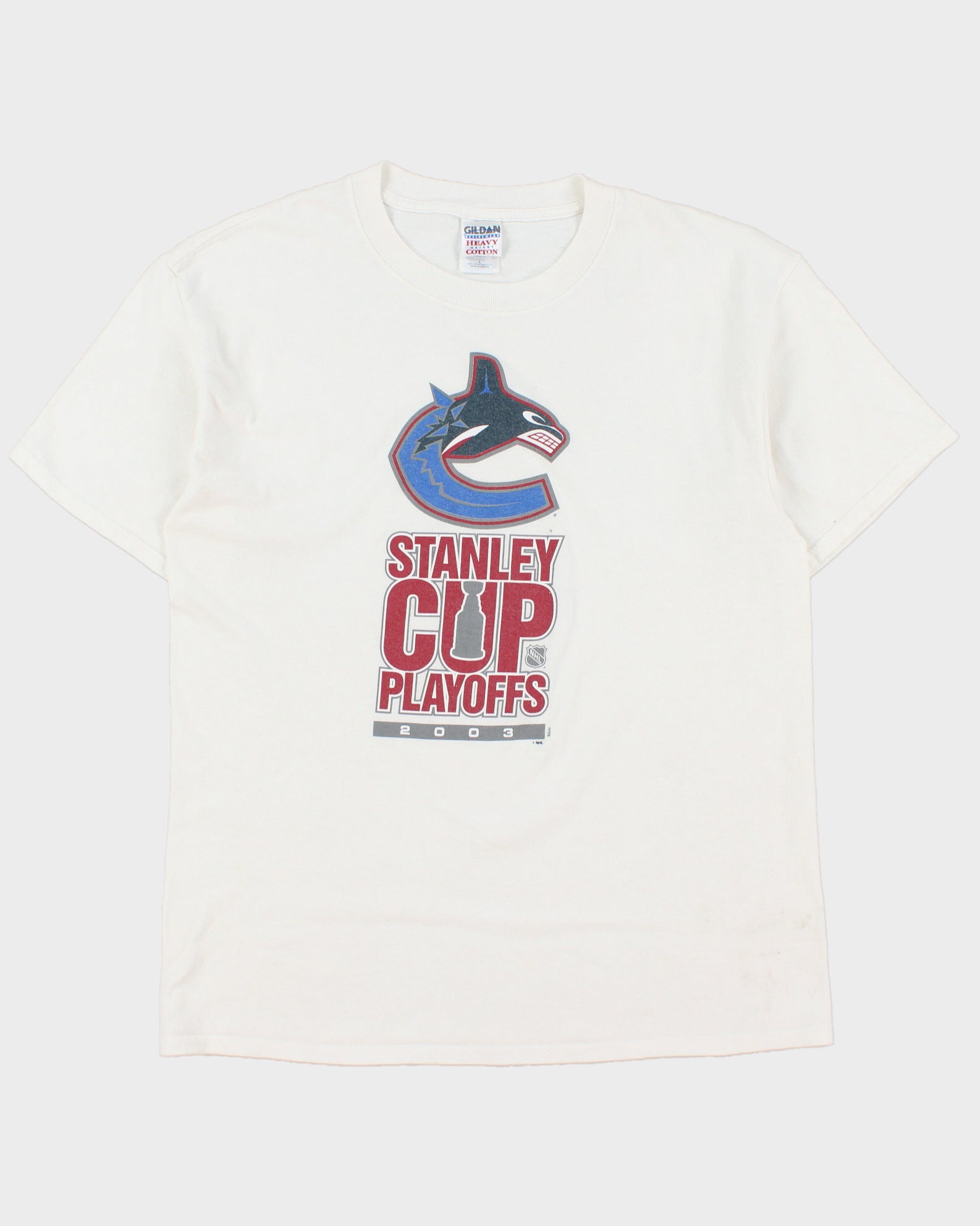 Vintage 2003 Vancouver Canucks Stanley Cup Playoffs NHL Heavyweight Gildan Crewneck T-Shirt - L