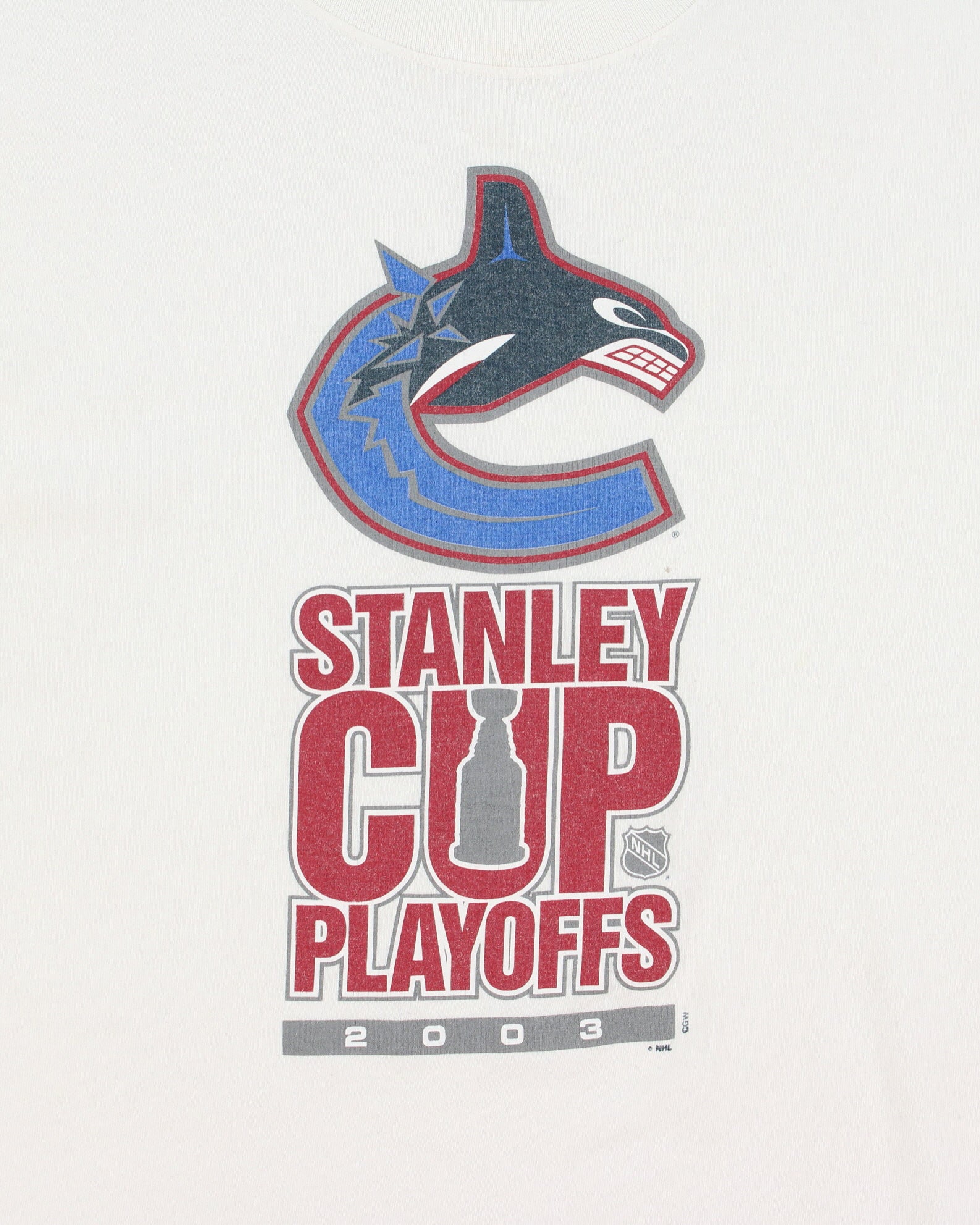 Vintage 2003 Vancouver Canucks Stanley Cup Playoffs NHL Heavyweight Gildan Crewneck T-Shirt - L