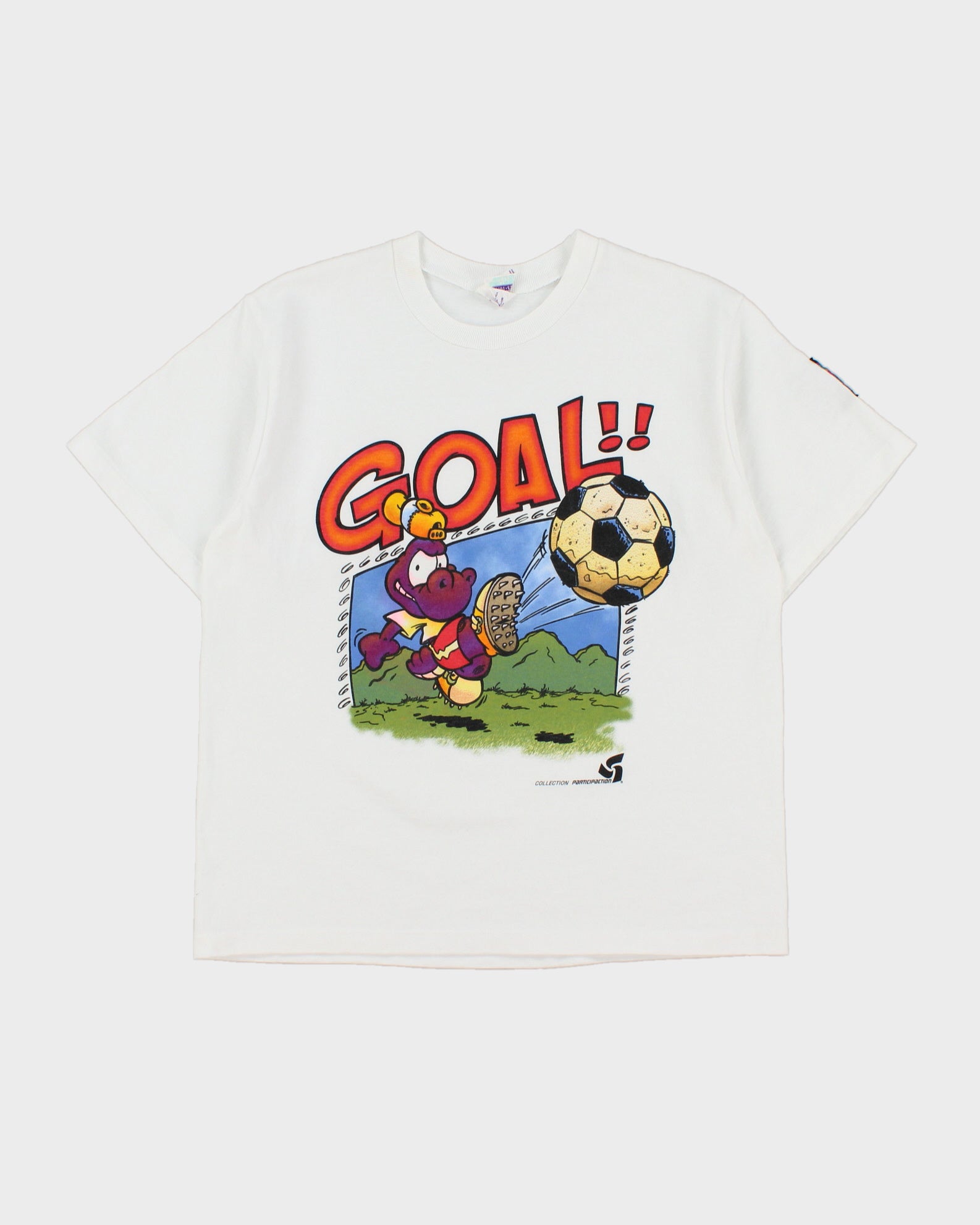 Vintage 1990s GOAL Heavyweight Hum.Eur Design Single Stitch Made In Canada Crewneck T-Shirt - S