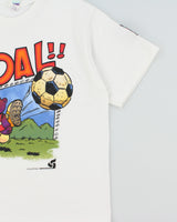 Vintage 1990s GOAL Heavyweight Hum.Eur Design Single Stitch Made In Canada Crewneck T-Shirt - S