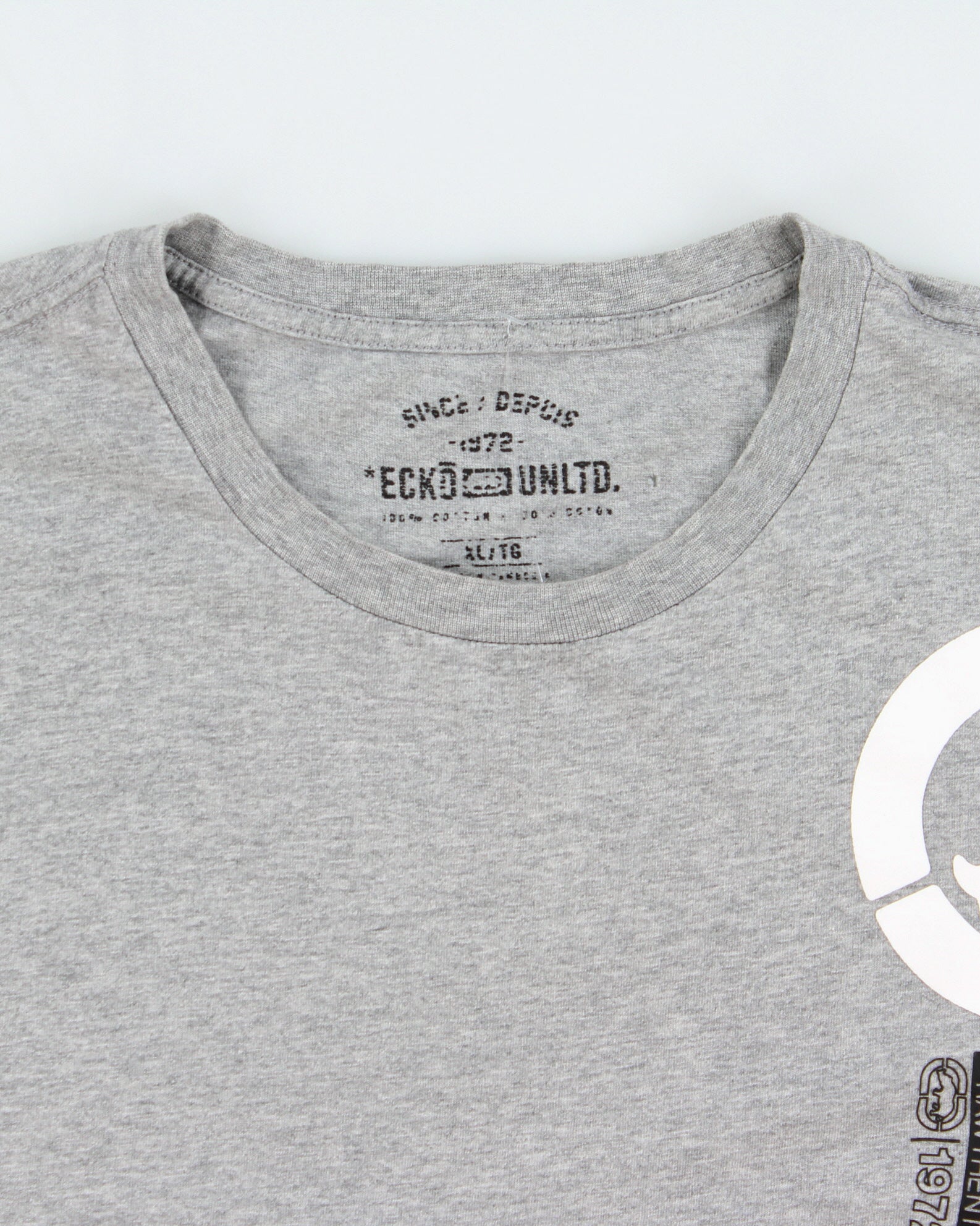 Vintage Y2K 00s Ecko UNLTD Grey Marl Heavyweight Crewneck T-Shirt - XL