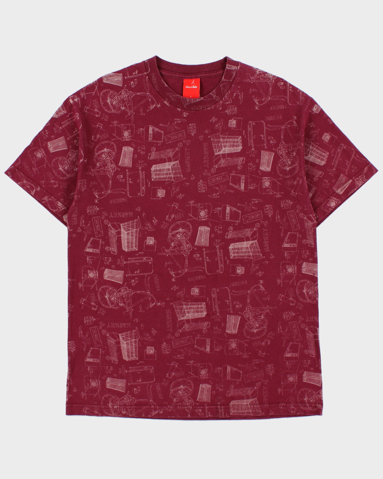 Chocolate Skateboards Heavyweight Shopper Print Crewneck T-Shirt - L