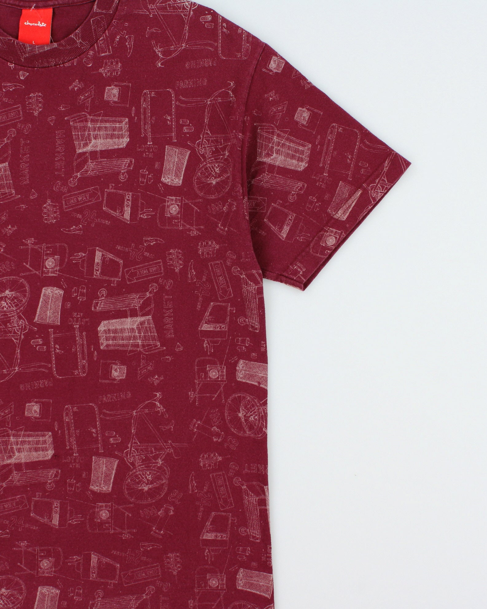 Chocolate Skateboards Heavyweight Shopper Print Crewneck T-Shirt - L