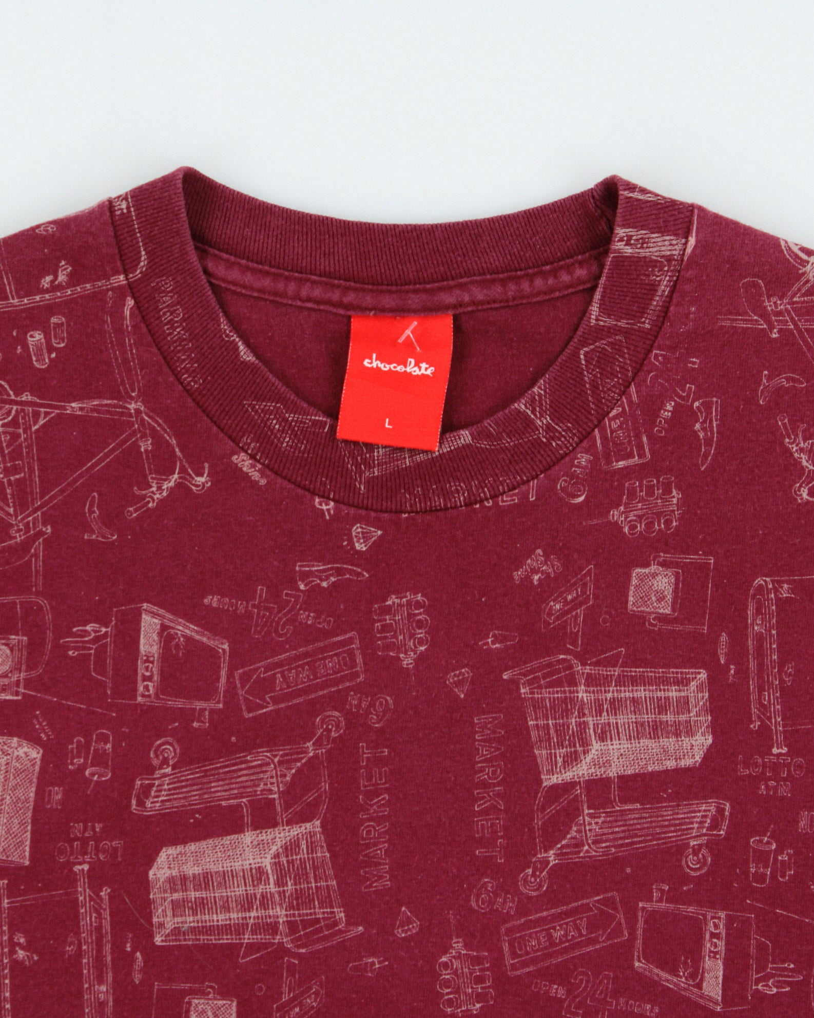 Chocolate Skateboards Heavyweight Shopper Print Crewneck T-Shirt - L