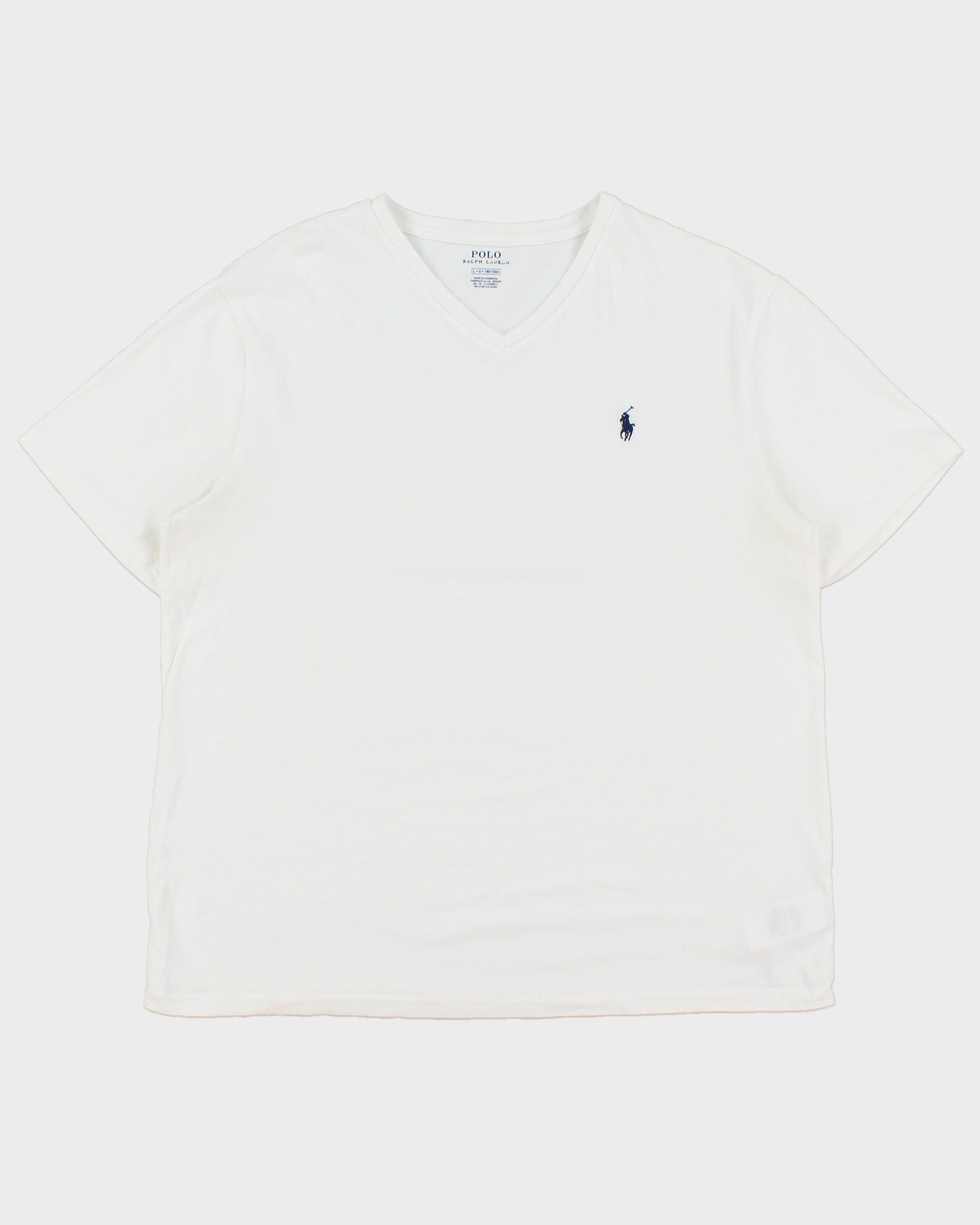 Vintage Polo Ralph Lauren Heavyweight Single Stitch Classic Fit V-Neck T-Shirt - L