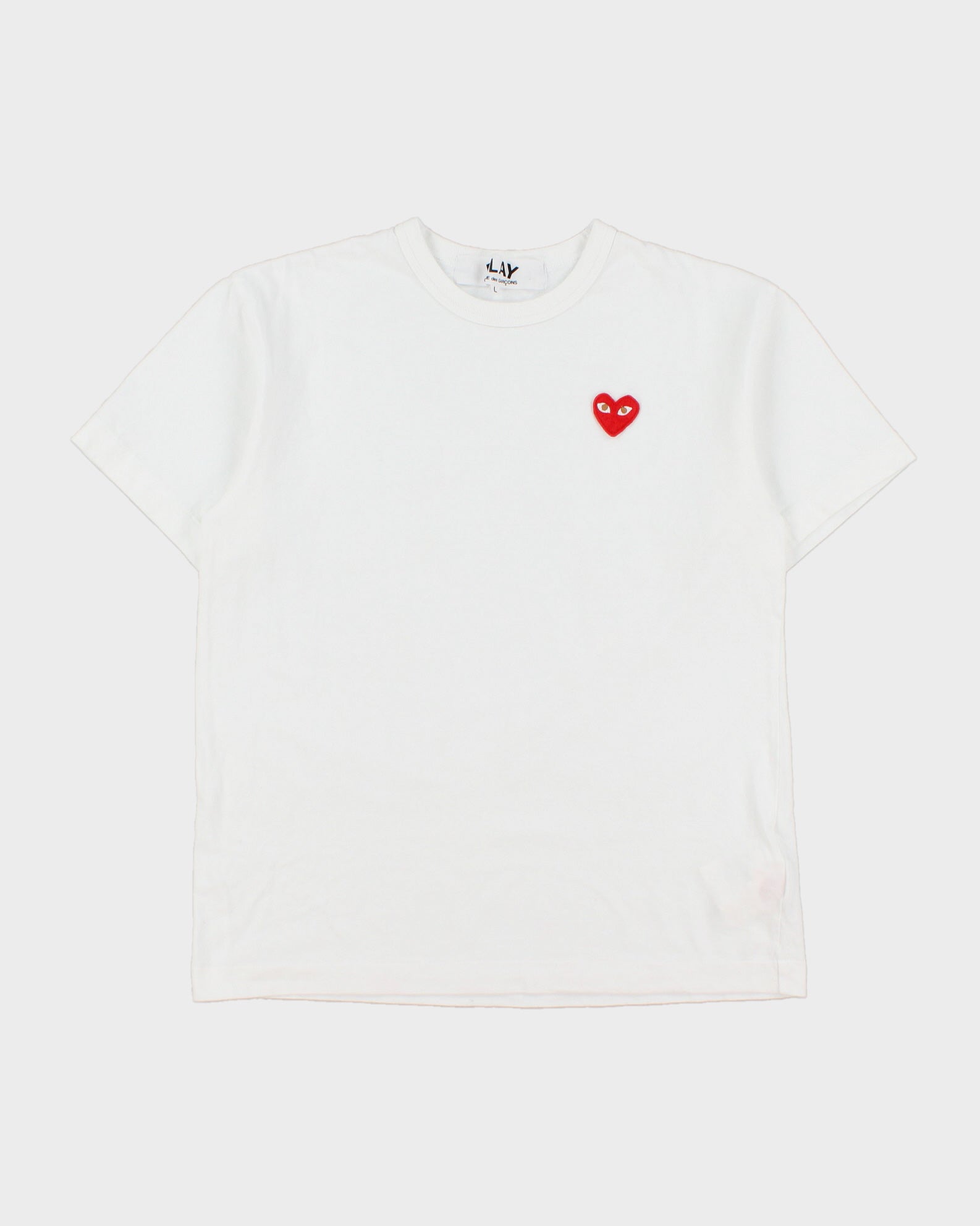 COMME des GARÇONS PLAY Heavyweight Single Stitch Peeping Heart Patch Crewneck T-Shirt - L
