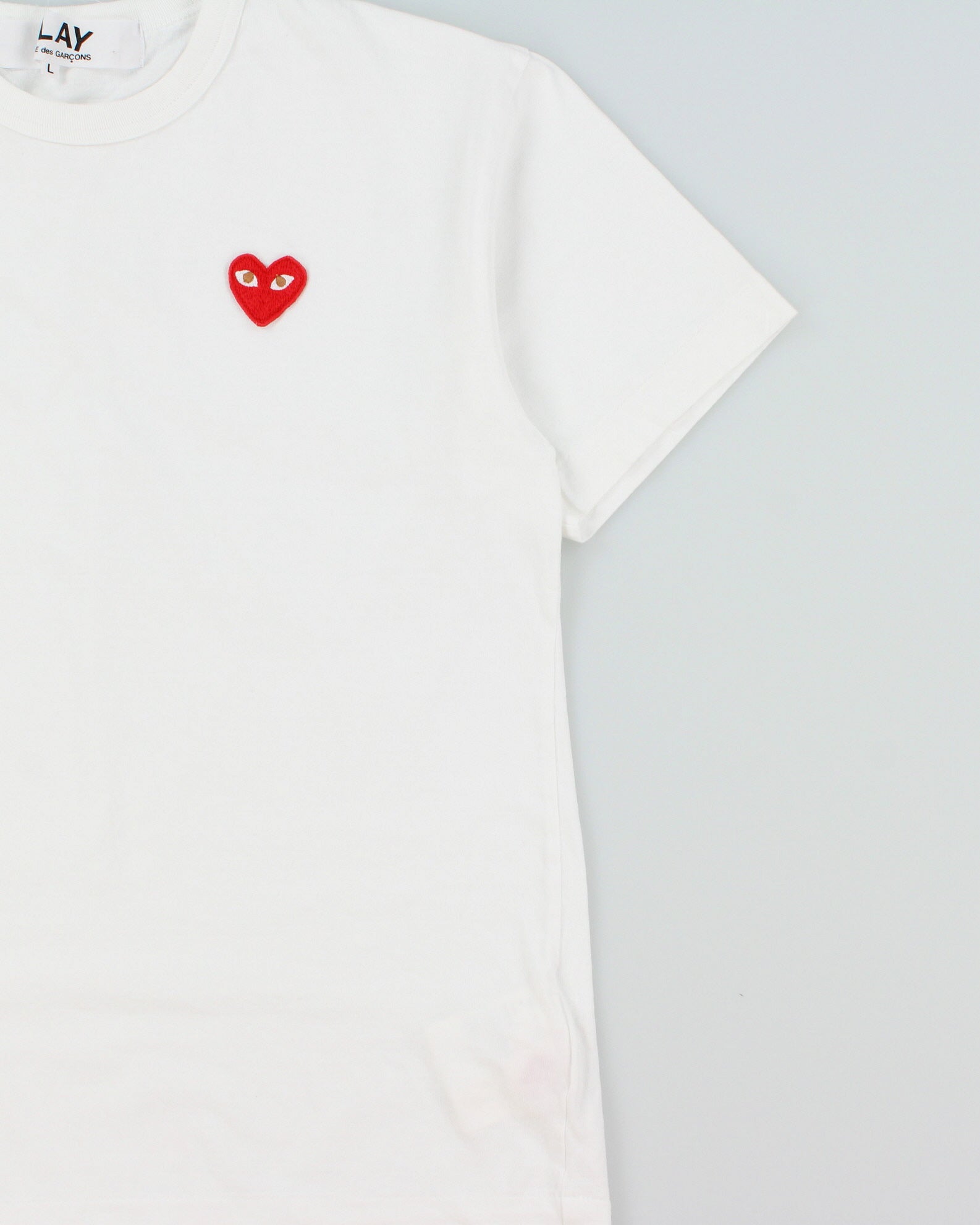 COMME des GARÇONS PLAY Heavyweight Single Stitch Peeping Heart Patch Crewneck T-Shirt - L