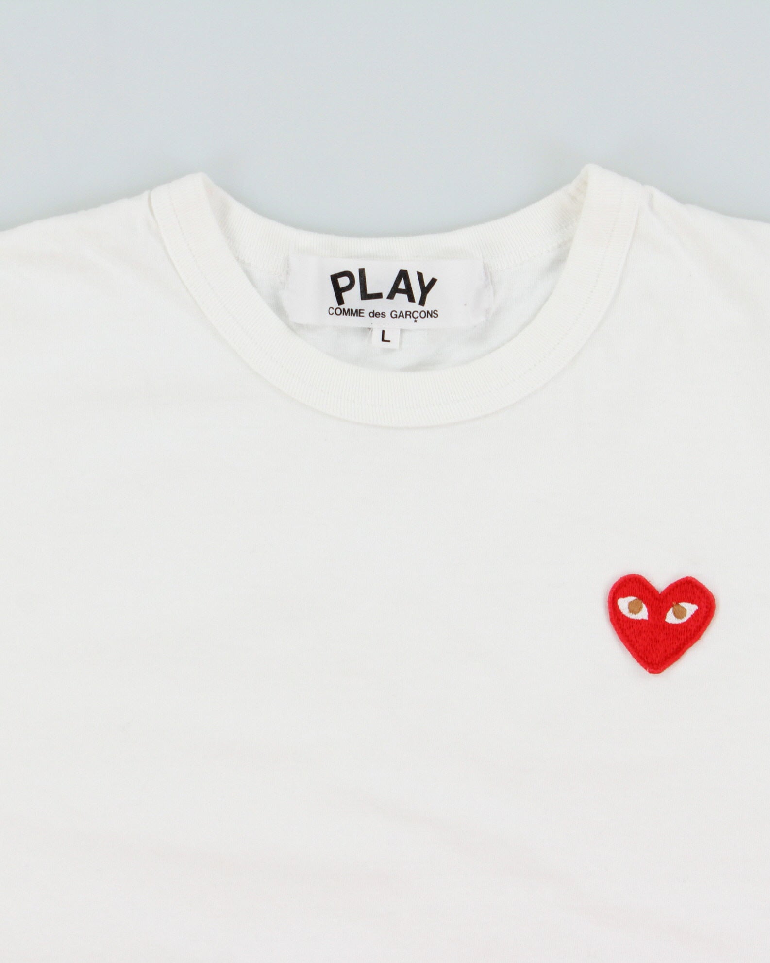 COMME des GARÇONS PLAY Heavyweight Single Stitch Peeping Heart Patch Crewneck T-Shirt - L