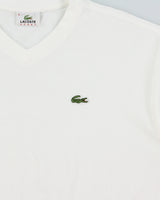 Vintage Y2K 00s Lacoste Sport Heavyweight Classic Croc Woven V-Neck T-Shirt - XL