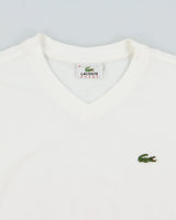 Vintage Y2K 00s Lacoste Sport Heavyweight Classic Croc Woven V-Neck T-Shirt - XL