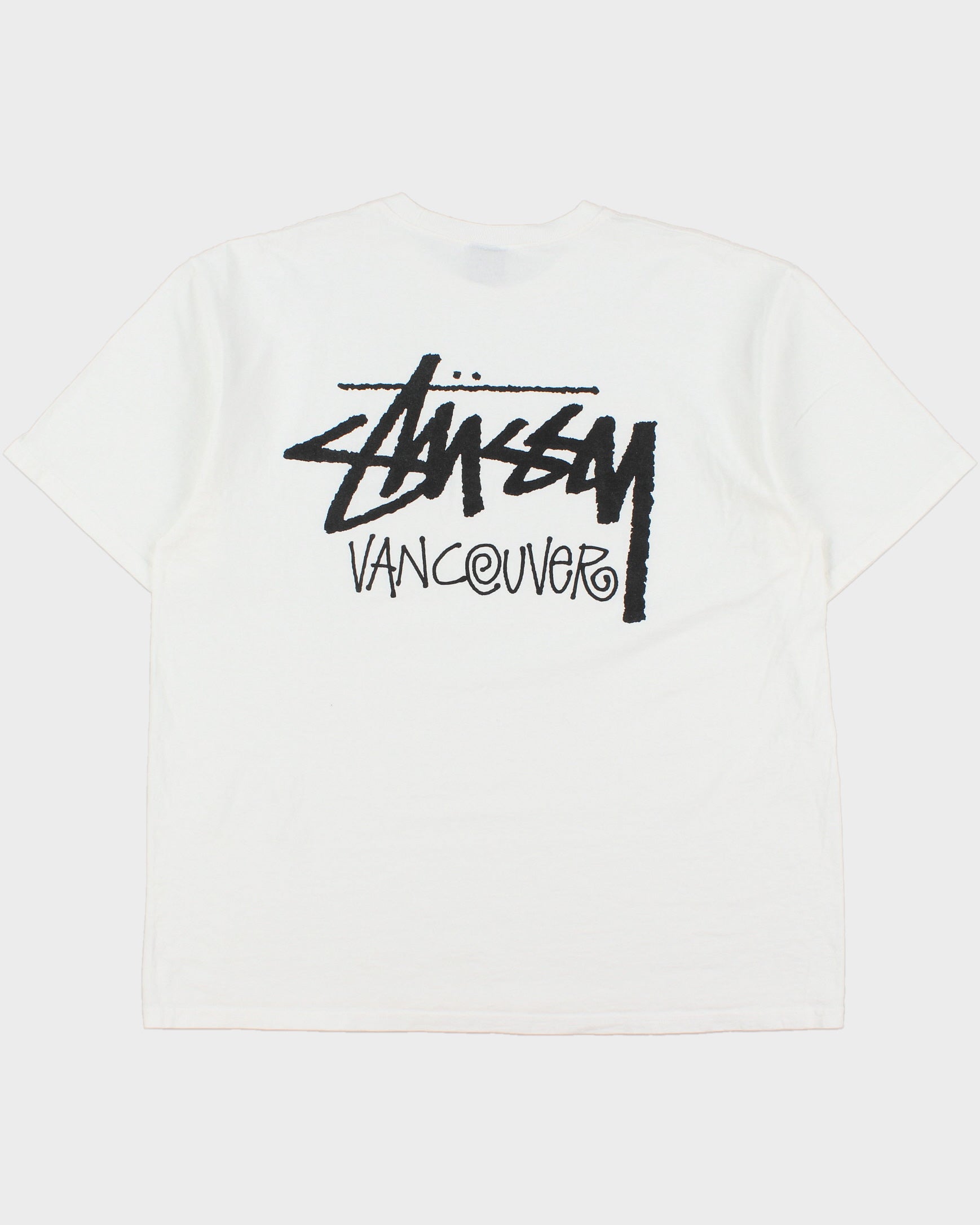 Vintage Stussy Vancouver Heavyweight Big Logo Crewneck T-Shirt - XL