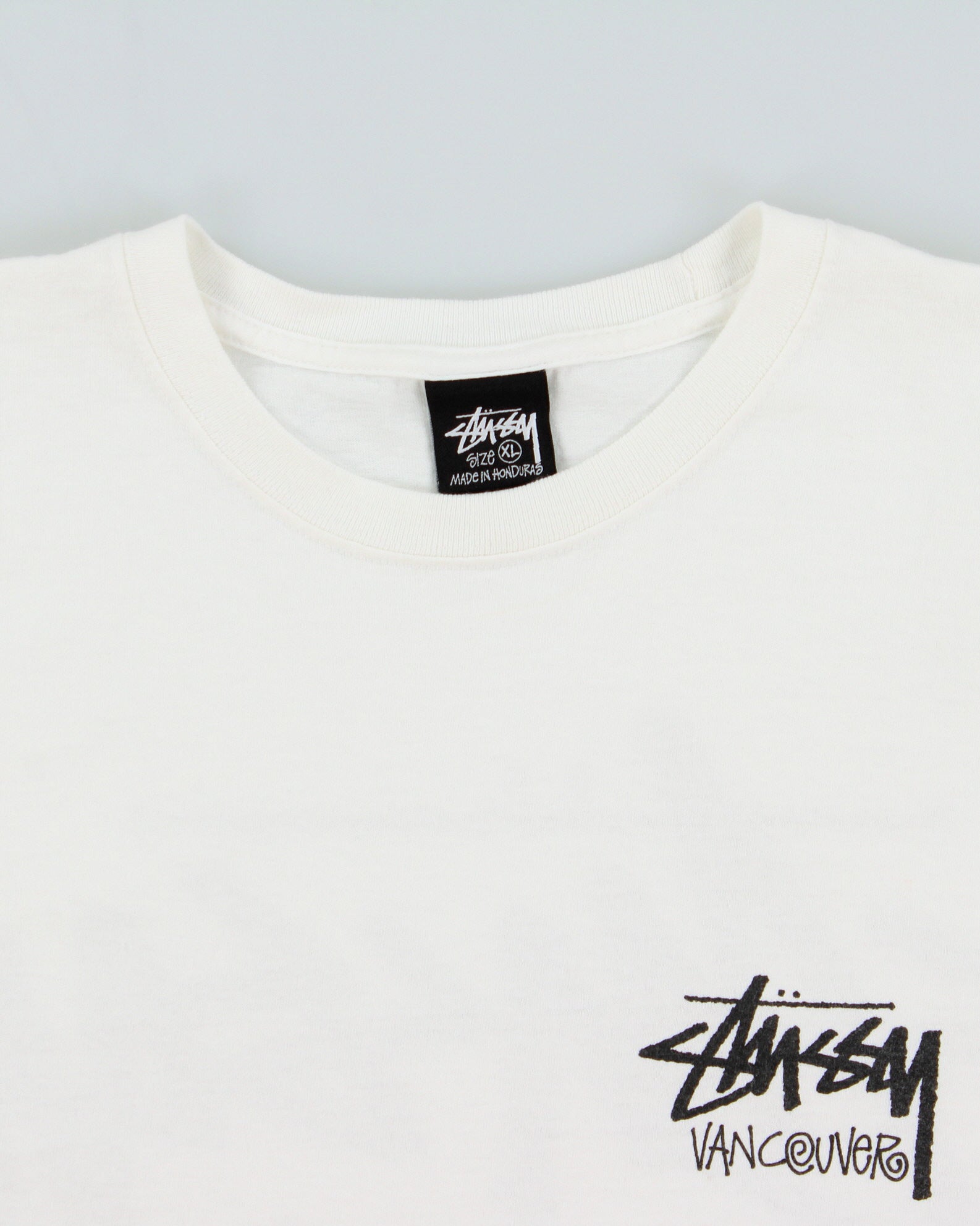 Vintage Stussy Vancouver Heavyweight Big Logo Crewneck T-Shirt - XL