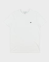 Lacoste White Pima Cotton Croc Pique Regular Fit Crewneck T-Shirt - L