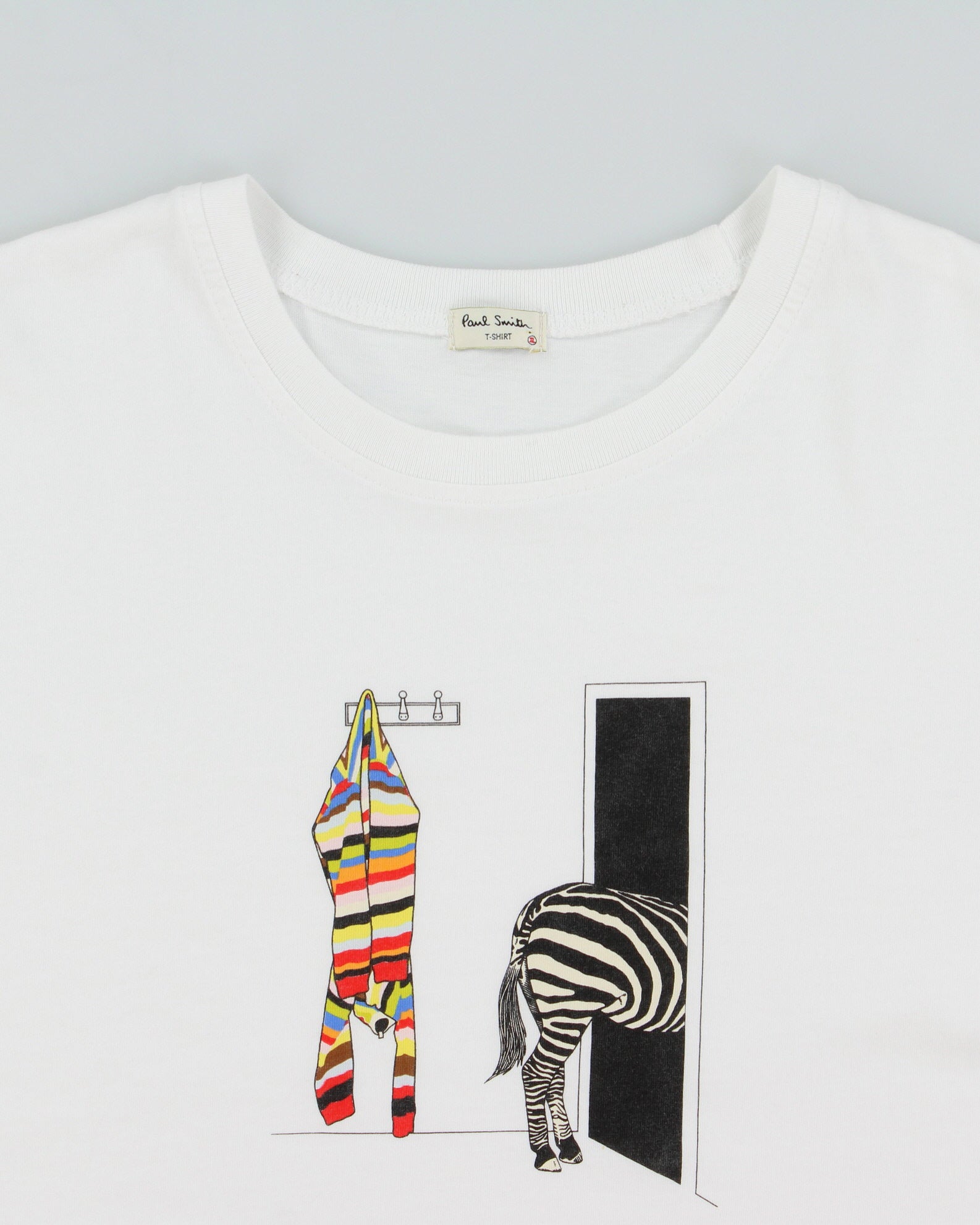 Vintage Y2K 00s Paul Smith Heavyweight Organic Cotton Classic Zebra Crewneck T-Shirt - L