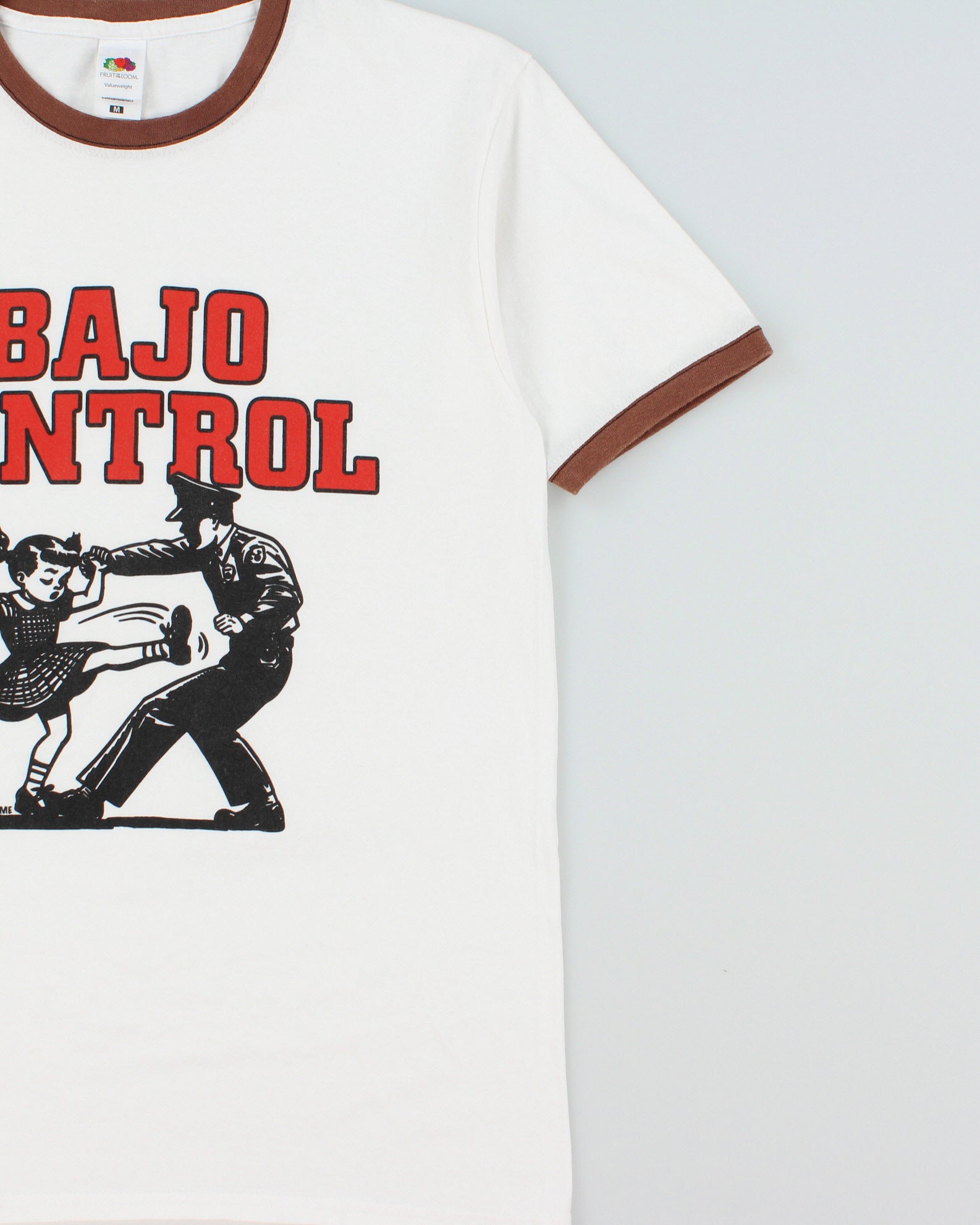 Vintage Krime 'Bajo Control' Crewneck Ringer T-Shirt - M