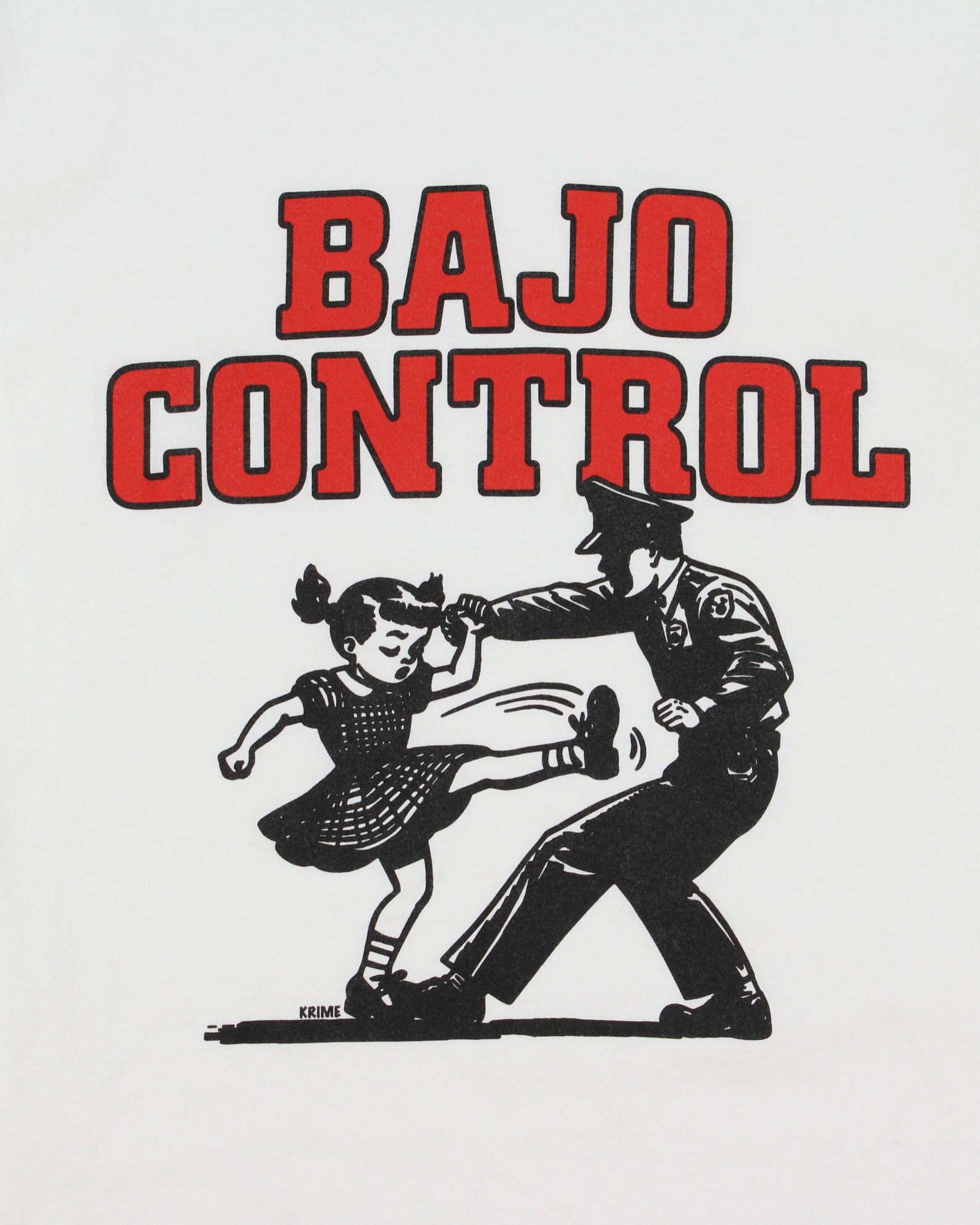 Vintage Krime 'Bajo Control' Crewneck Ringer T-Shirt - M
