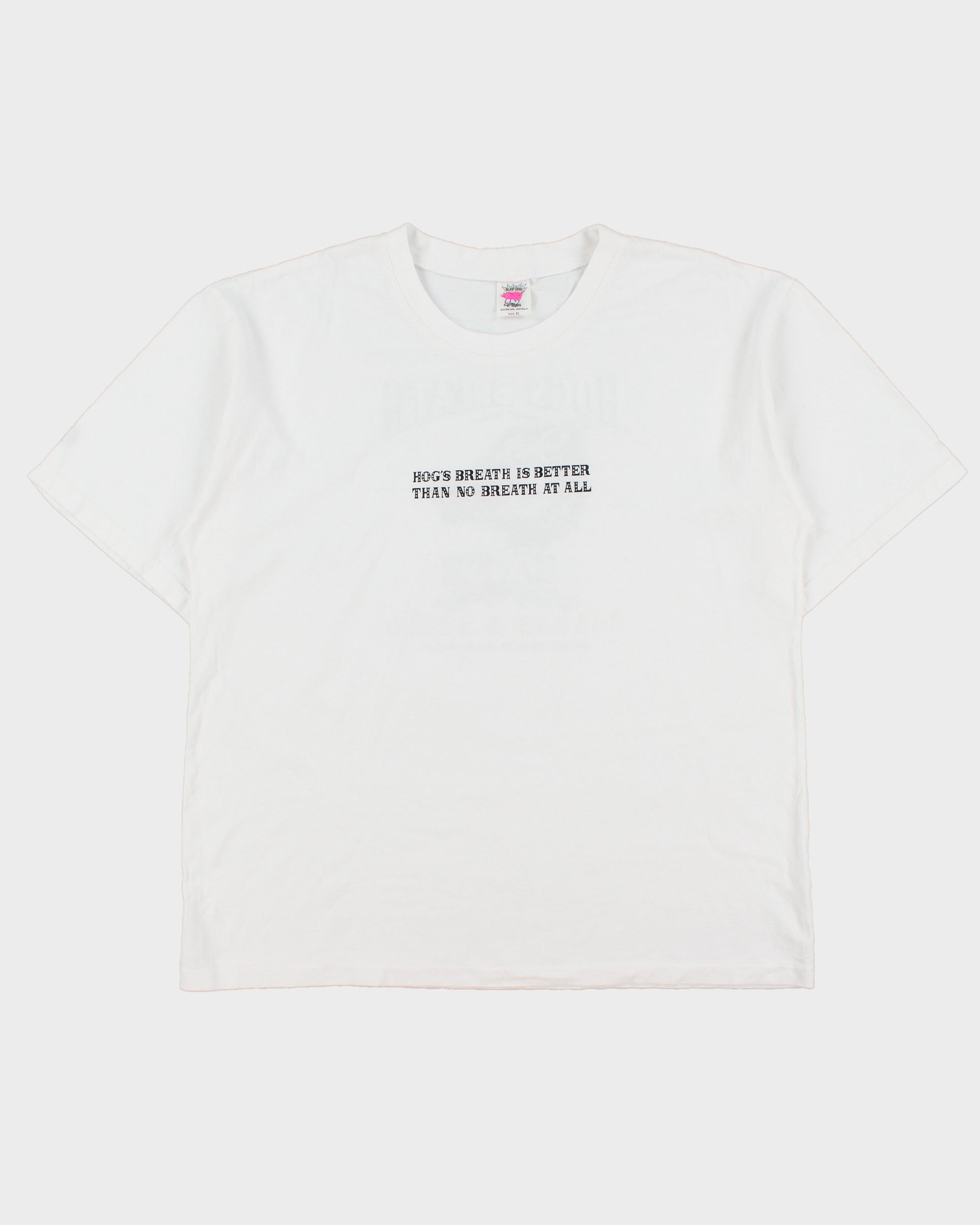 Vintage Y2K 00s Hogs Breath Cafe Bondi Beach Heavyweight Bap Hog Made In Aus Crewneck T-Shirt - XL